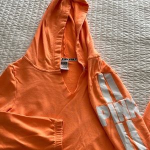 Victoria Secret PINK orange hoodie, Size Medium